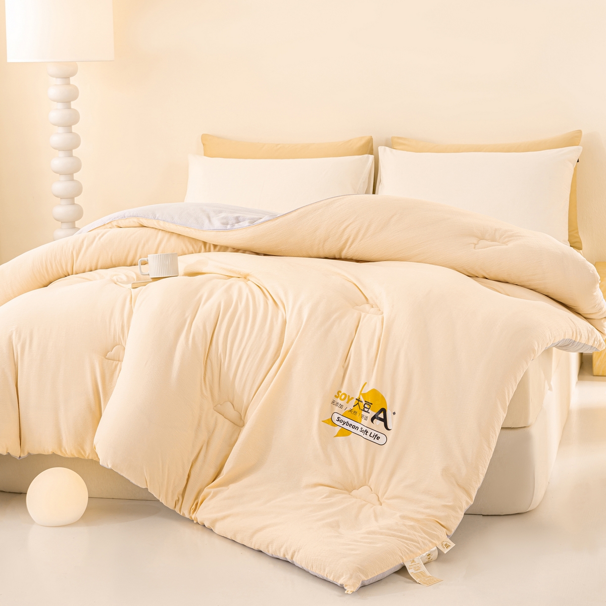 91家纺网 家纺一手货源 找家纺 风蝴蝶 2025新款云感大豆被双拼春秋被直播冬被外贸跨境被芯学生宿舍被子被芯 云柔玉