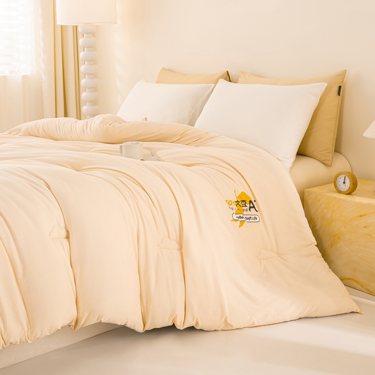 91家纺网 家纺一手货源 找家纺 风蝴蝶 2025新款云感大豆被双拼春秋被直播冬被外贸跨境被芯学生宿舍被子被芯 云柔玉