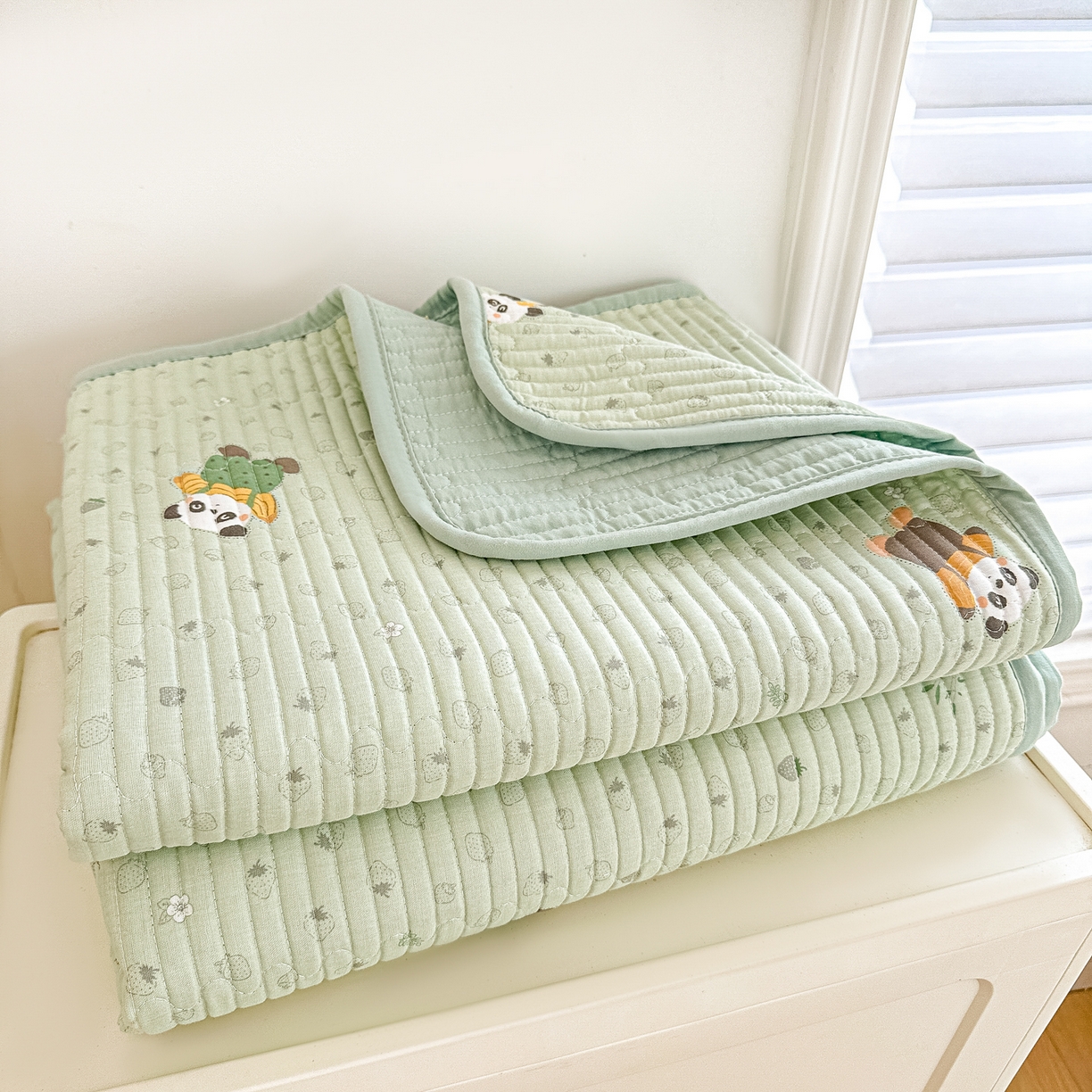 91家纺网 家纺一手货源 找家纺 （总）橘夏家纺 2025新款全棉双层纱床盖单件全棉夹棉学生床垫榻榻米不移位床盖三件套