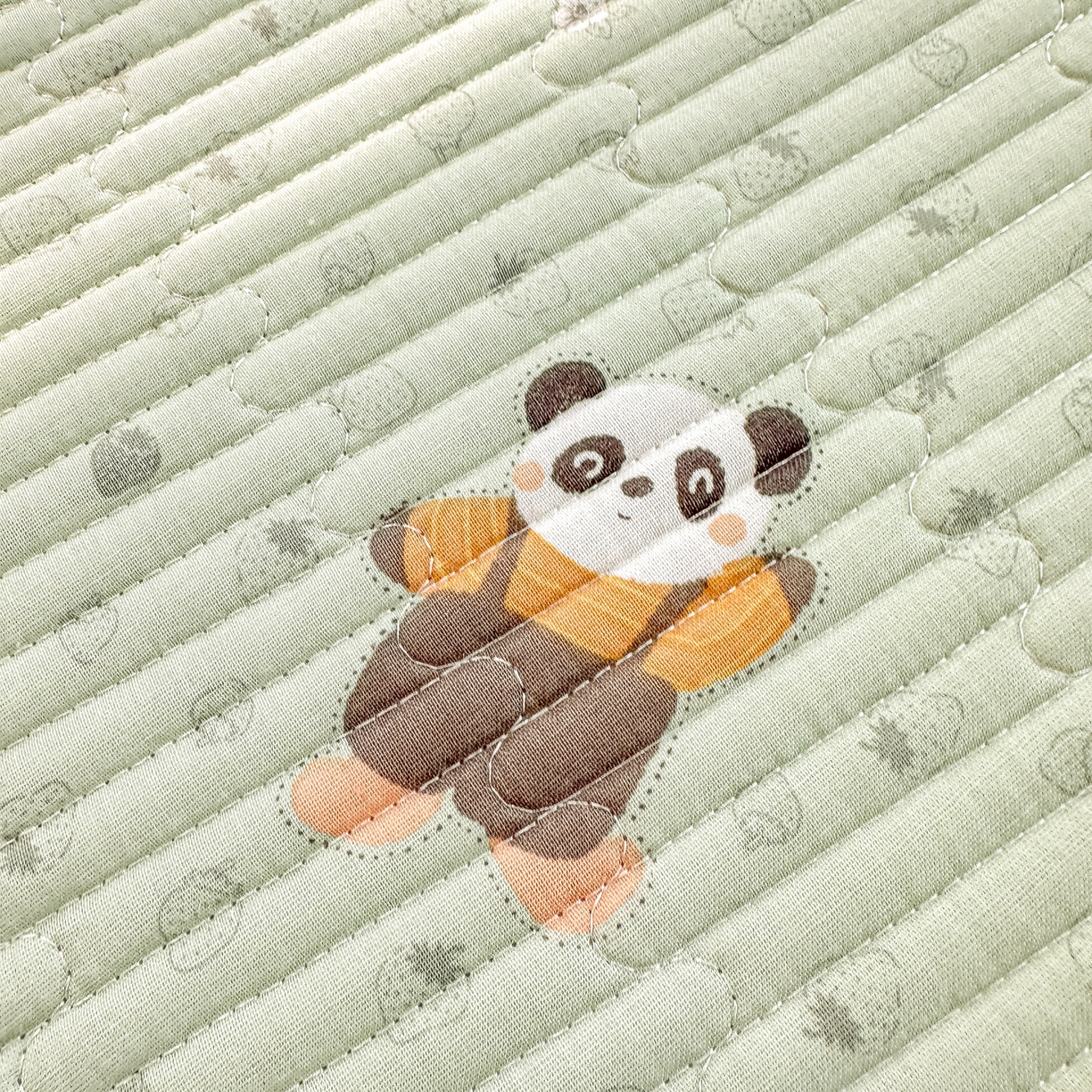 91家纺网 家纺一手货源 找家纺 橘夏家纺 2025新款全棉双层纱床盖单件全棉夹棉学生床垫榻榻米不移位床盖三件套 功夫熊猫