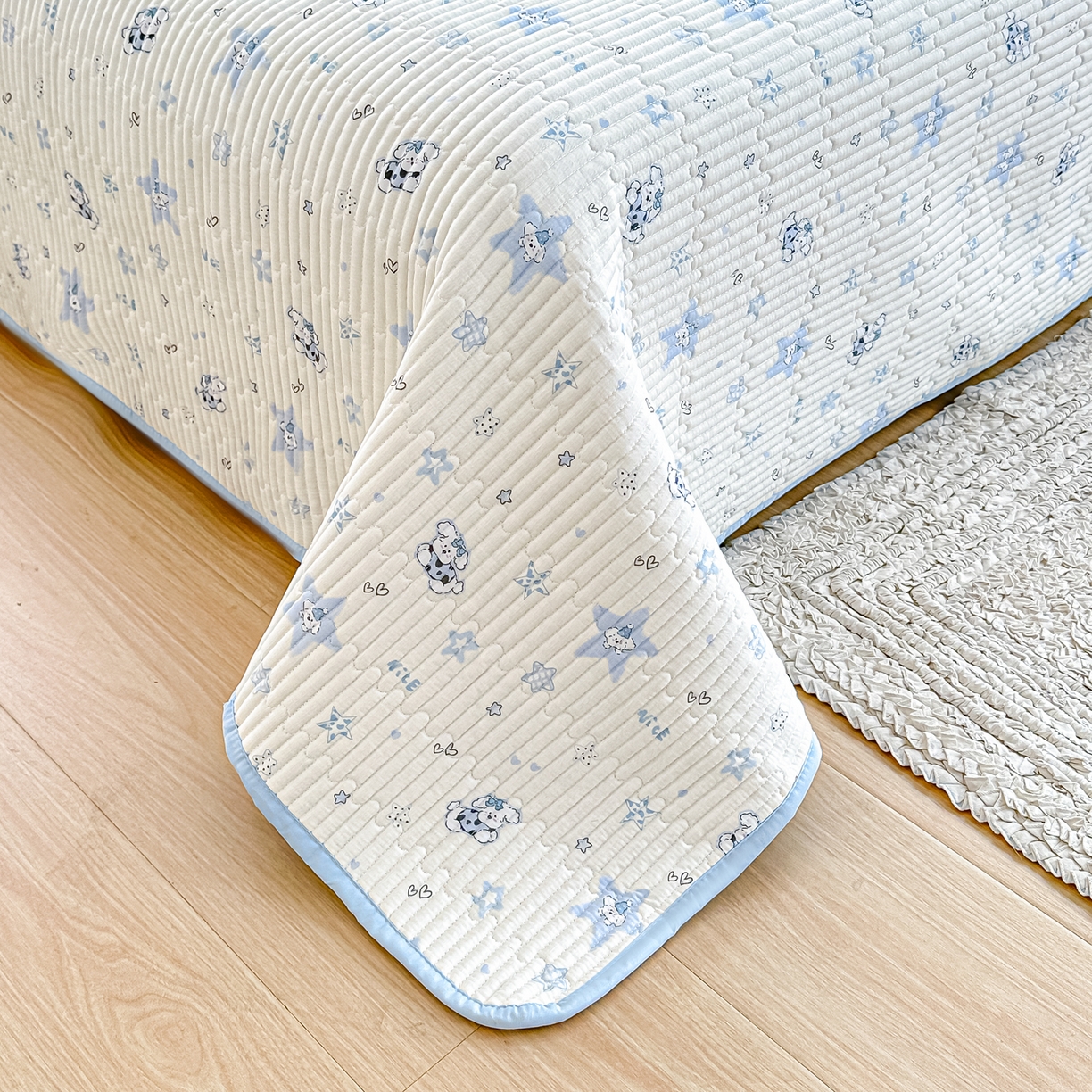 91家纺网 家纺一手货源 找家纺 橘夏家纺 2025新款全棉双层纱床盖单件全棉夹棉学生床垫榻榻米不移位床盖三件套 智多星