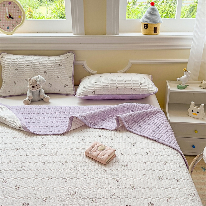 91家纺网 家纺一手货源 找家纺 （总）芯元素 2025新款木棉绉绉纱双面可用床盖