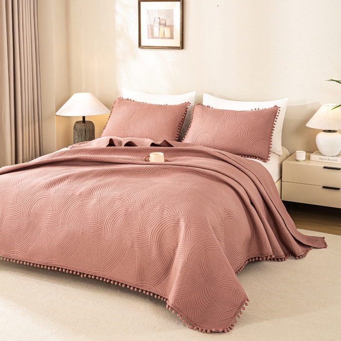 91家纺网 家纺一手货源 找家纺 （总）81号家纺 2025新款亲肤水洗棉夹棉四季款床盖三件套