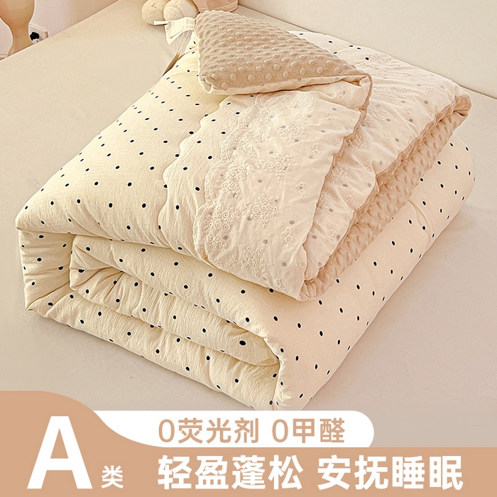 91家纺网 家纺一手货源 找家纺 （总）Mata蔓塔家 2025新款云感针织全棉纯棉花边豆豆被冬被春秋被被子被芯