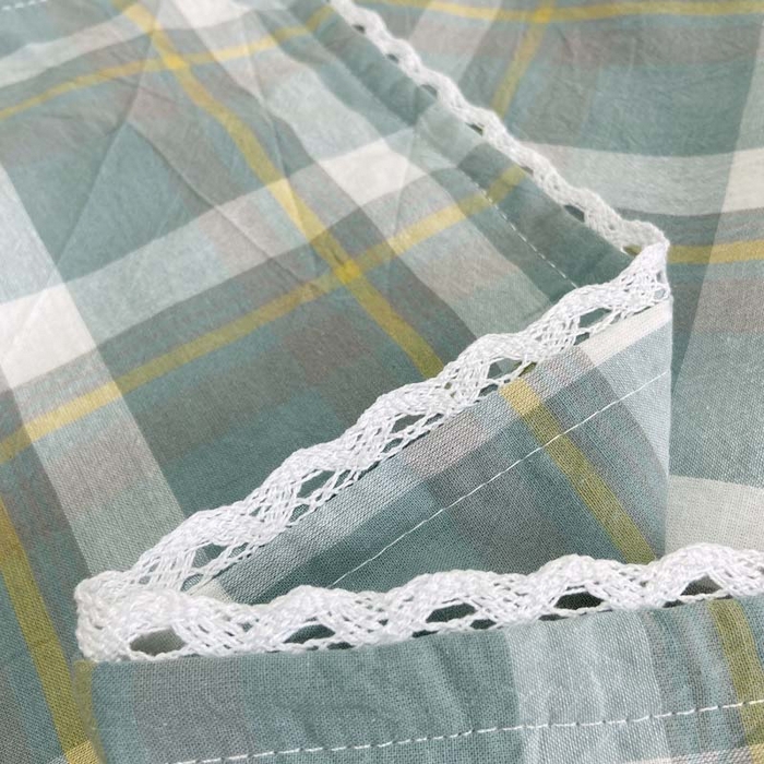 91家纺网 家纺一手货源 找家纺 卡奥家纺 2025新款A类纯棉色织枕套单枕套枕套单件 百吉绿