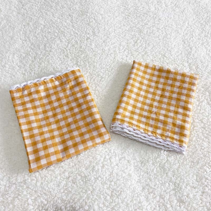 91家纺网 家纺一手货源 找家纺 卡奥家纺 2025新款A类纯棉色织枕套单枕套枕套单件 淡黄-小格