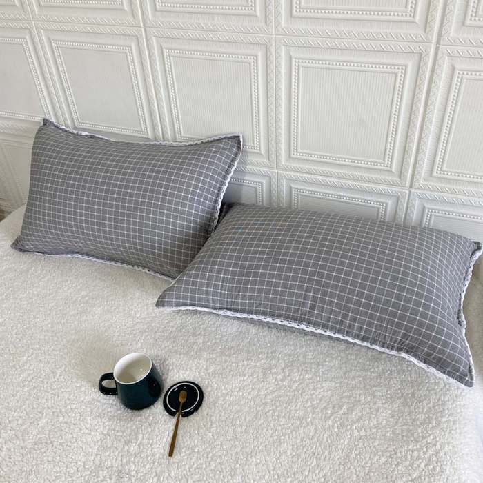 91家纺网 家纺一手货源 找家纺 卡奥家纺 2025新款A类纯棉色织枕套单枕套枕套单件 都市-灰
