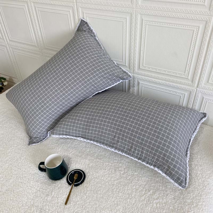 91家纺网 家纺一手货源 找家纺 卡奥家纺 2025新款A类纯棉色织枕套单枕套枕套单件 都市-灰