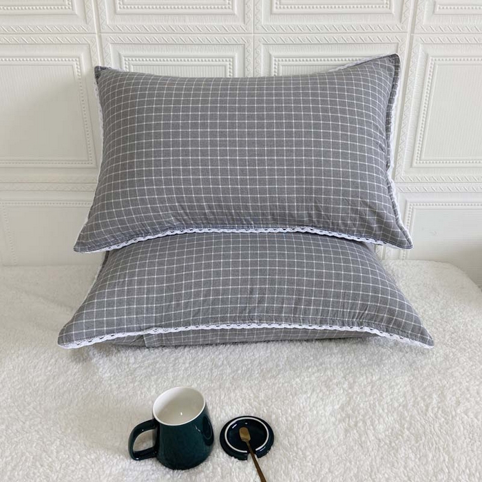 91家纺网 家纺一手货源 找家纺 卡奥家纺 2025新款A类纯棉色织枕套单枕套枕套单件 都市-灰