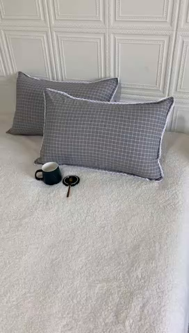 91家纺网 家纺一手货源 找家纺 卡奥家纺 2025新款A类纯棉色织枕套单枕套枕套单件 都市-灰