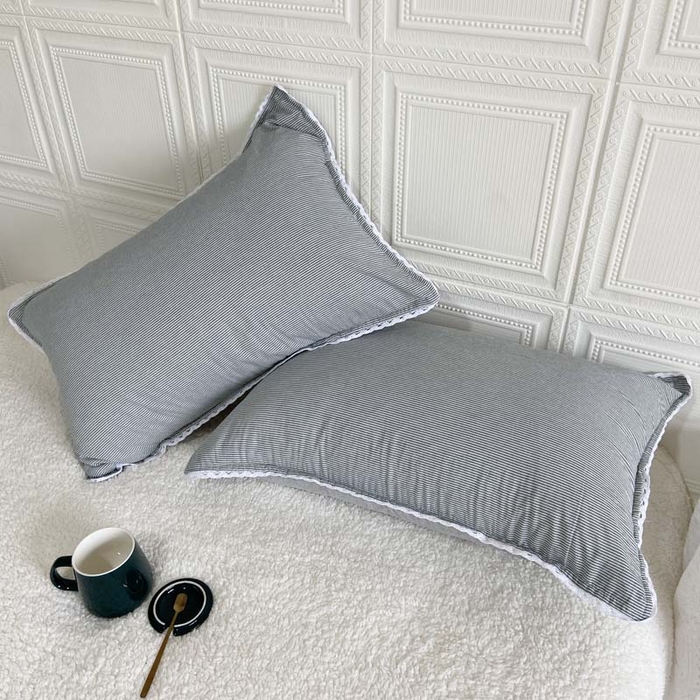 91家纺网 家纺一手货源 找家纺 卡奥家纺 2025新款A类纯棉色织枕套单枕套枕套单件 丰达-灰