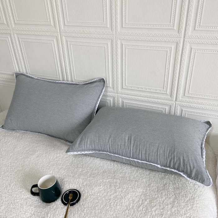 91家纺网 家纺一手货源 找家纺 卡奥家纺 2025新款A类纯棉色织枕套单枕套枕套单件 丰达-灰