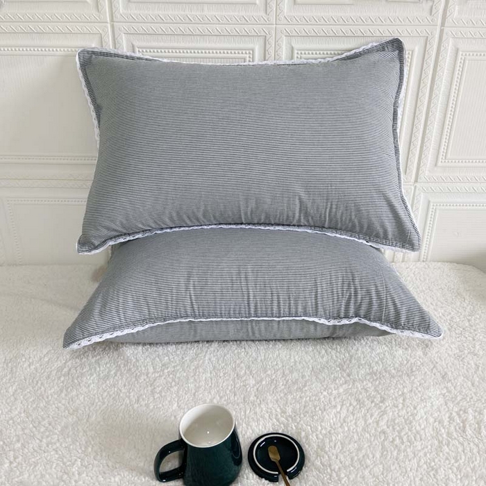 91家纺网 家纺一手货源 找家纺 卡奥家纺 2025新款A类纯棉色织枕套单枕套枕套单件 丰达-灰