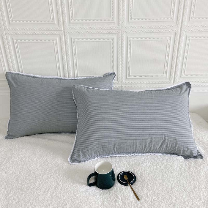 卡奥家纺 2025新款A类纯棉色织枕套单枕套枕套单件 丰达-灰