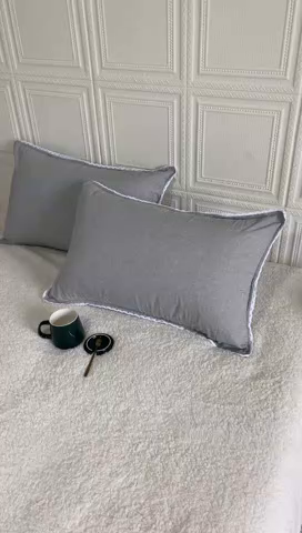 91家纺网 家纺一手货源 找家纺 卡奥家纺 2025新款A类纯棉色织枕套单枕套枕套单件 丰达-灰