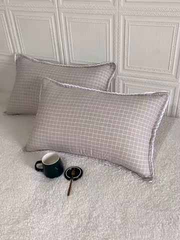 91家纺网 家纺一手货源 找家纺 卡奥家纺 2025新款A类纯棉色织枕套单枕套枕套单件 古驰-米