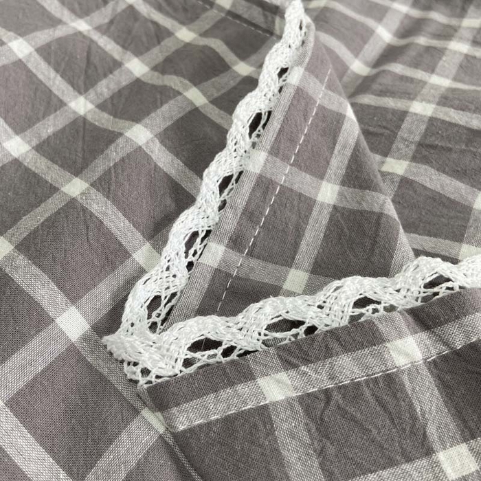 91家纺网 家纺一手货源 找家纺 卡奥家纺 2025新款A类纯棉色织枕套单枕套枕套单件 海棠-灰