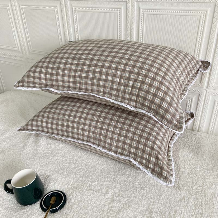 91家纺网 家纺一手货源 找家纺 卡奥家纺 2025新款A类纯棉色织枕套单枕套枕套单件 海盐-灰