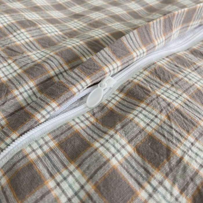 91家纺网 家纺一手货源 找家纺 卡奥家纺 2025新款A类纯棉色织枕套单枕套枕套单件 海盐-灰