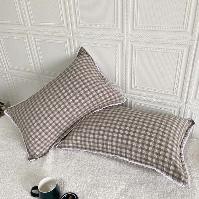 91家纺网 家纺一手货源 找家纺 卡奥家纺 2025新款A类纯棉色织枕套单枕套枕套单件 海盐-灰