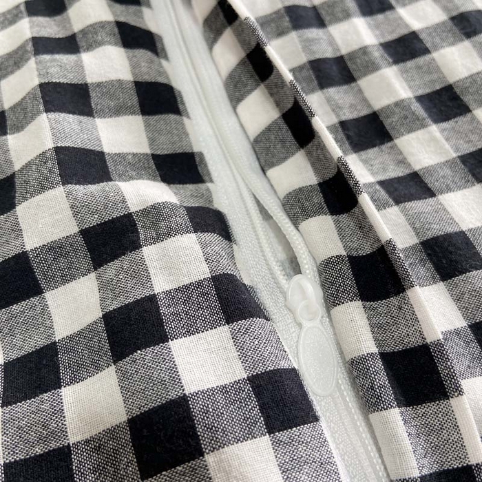 91家纺网 家纺一手货源 找家纺 卡奥家纺 2025新款A类纯棉色织枕套单枕套枕套单件 经典黑白格