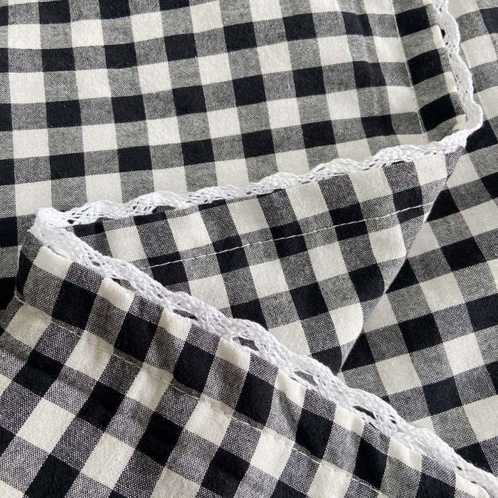 91家纺网 家纺一手货源 找家纺 卡奥家纺 2025新款A类纯棉色织枕套单枕套枕套单件 经典黑白格