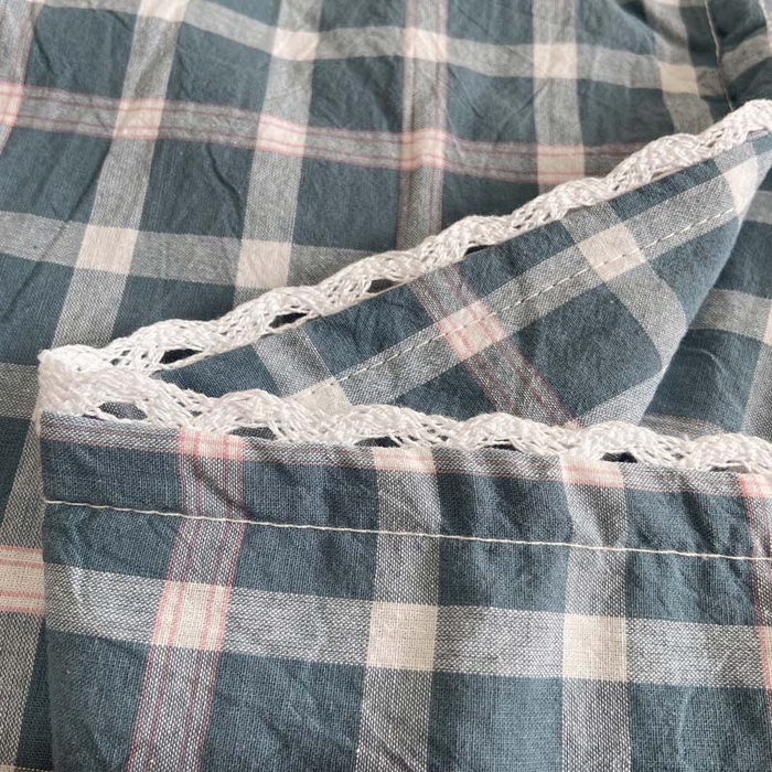 91家纺网 家纺一手货源 找家纺 卡奥家纺 2025新款A类纯棉色织枕套单枕套枕套单件 琉璃-兰大格