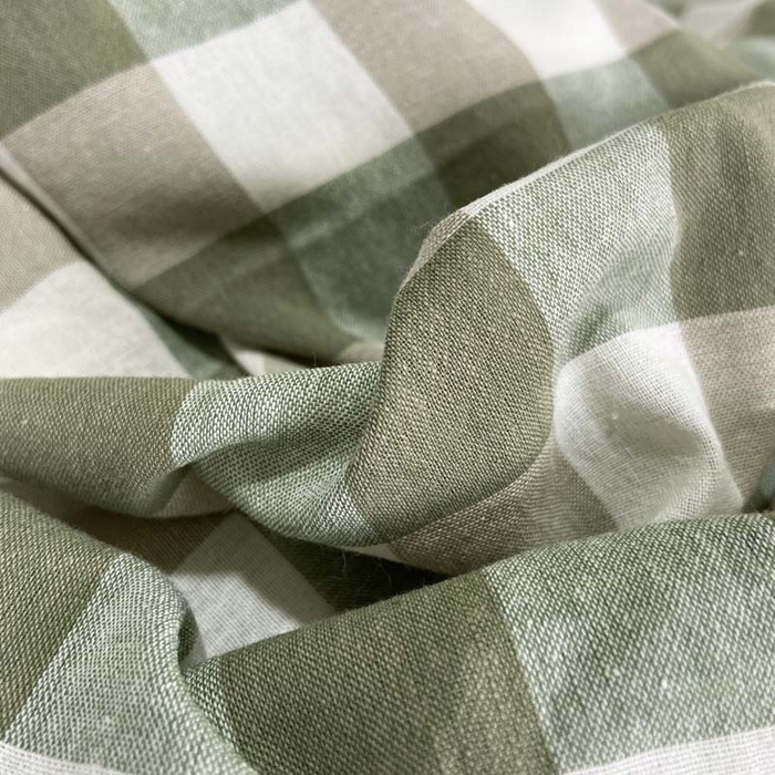 91家纺网 家纺一手货源 找家纺 卡奥家纺 2025新款A类纯棉色织枕套单枕套枕套单件 绿色-格