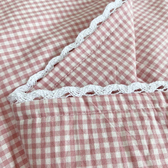 91家纺网 家纺一手货源 找家纺 卡奥家纺 2025新款A类纯棉色织枕套单枕套枕套单件 罗意威-粉