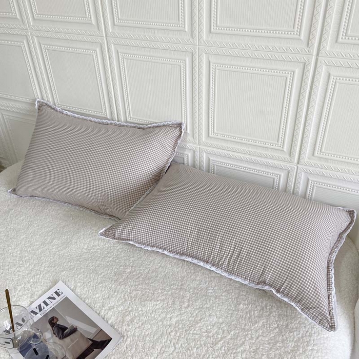 91家纺网 家纺一手货源 找家纺 卡奥家纺 2025新款A类纯棉色织枕套单枕套枕套单件 罗意威-米