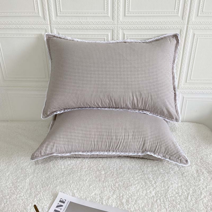 91家纺网 家纺一手货源 找家纺 卡奥家纺 2025新款A类纯棉色织枕套单枕套枕套单件 罗意威-米