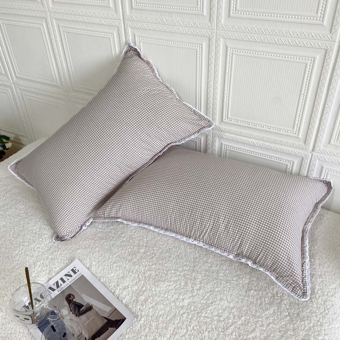 91家纺网 家纺一手货源 找家纺 卡奥家纺 2025新款A类纯棉色织枕套单枕套枕套单件 罗意威-米