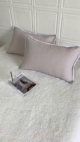 91家纺网 家纺一手货源 找家纺 卡奥家纺 2025新款A类纯棉色织枕套单枕套枕套单件 罗意威-米