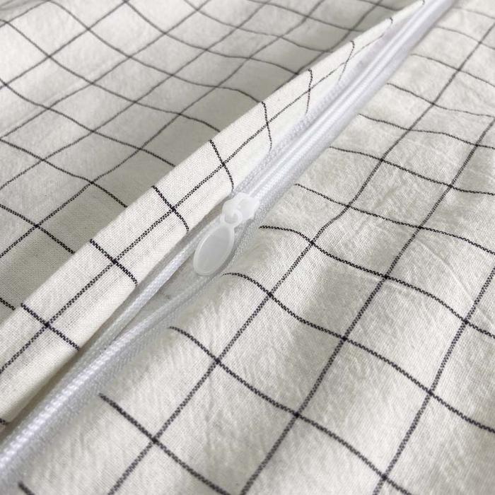 91家纺网 家纺一手货源 找家纺 卡奥家纺 2025新款A类纯棉色织枕套单枕套枕套单件 小白格