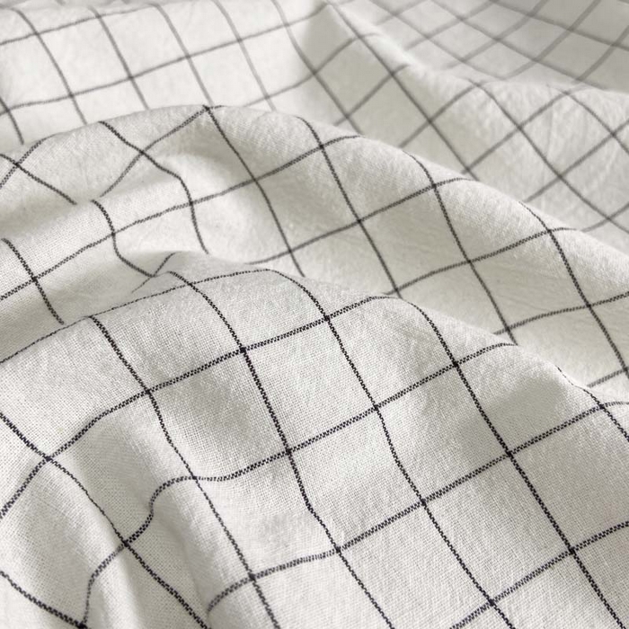 91家纺网 家纺一手货源 找家纺 卡奥家纺 2025新款A类纯棉色织枕套单枕套枕套单件 小白格