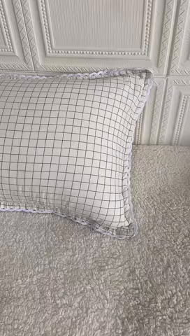 91家纺网 家纺一手货源 找家纺 卡奥家纺 2025新款A类纯棉色织枕套单枕套枕套单件 小白格