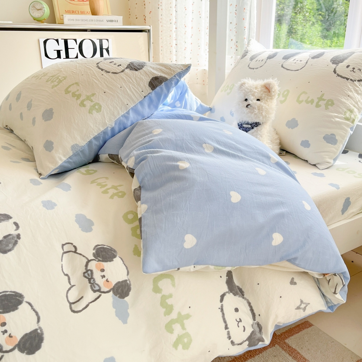 91家纺网 家纺一手货源 找家纺 （总）盛秋家纺 2025新款水洗棉卡通学生小三套套件