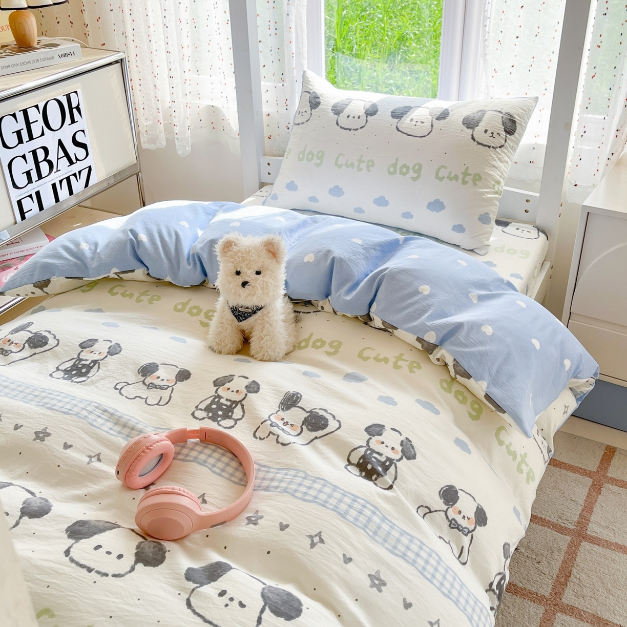 91家纺网 家纺一手货源 找家纺 （总）盛秋家纺 2025新款水洗棉卡通学生小三套套件