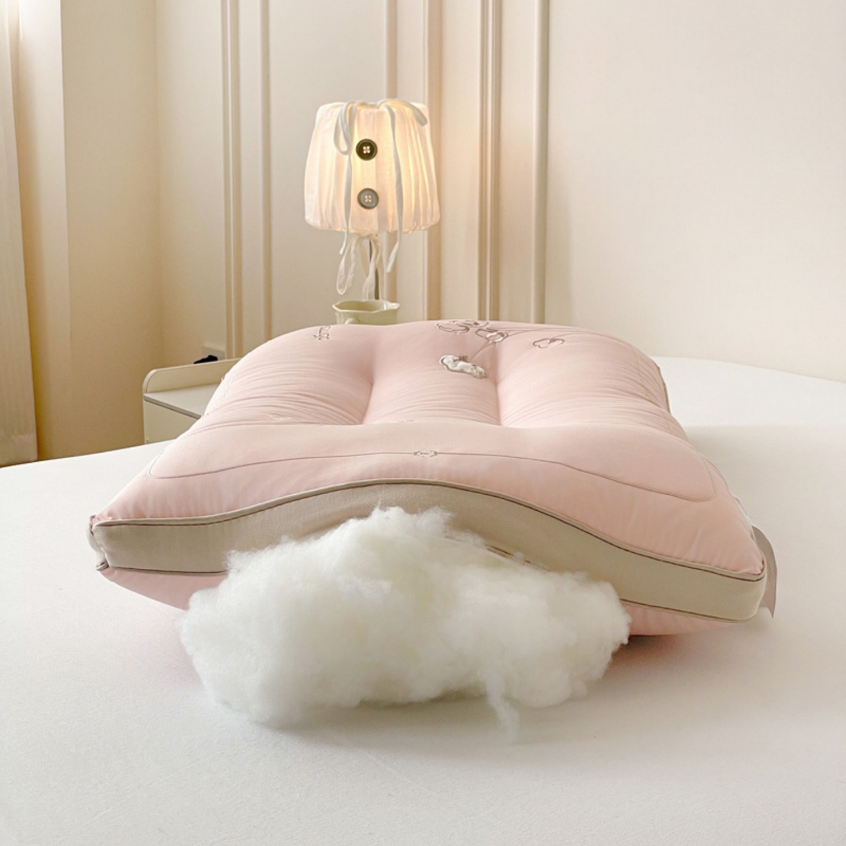 91家纺网 家纺一手货源 找家纺 爱尚家枕芯 2025新款棉花亲肤枕枕头枕芯 粉色