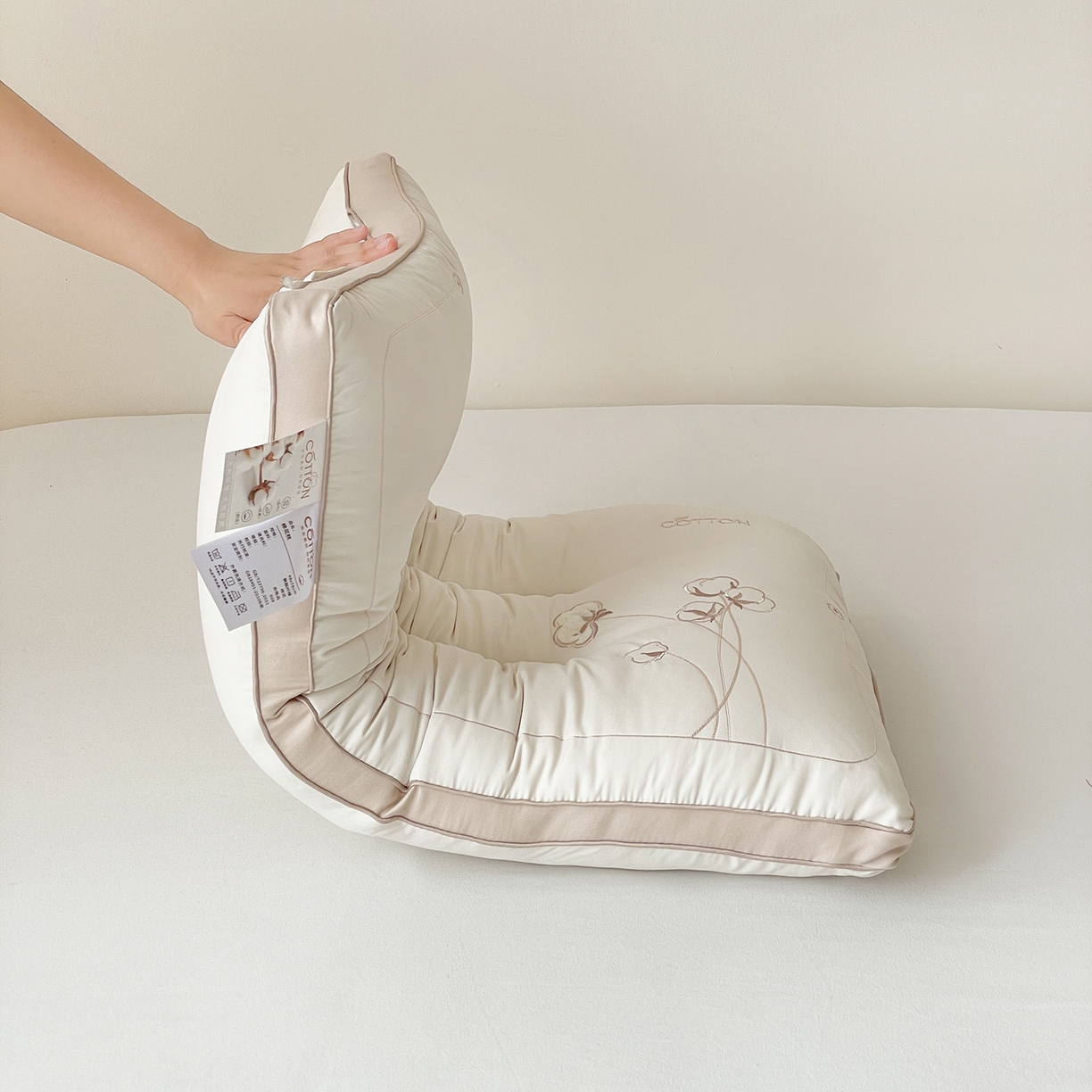 91家纺网 家纺一手货源 找家纺 爱尚家枕芯 2025新款棉花亲肤枕枕头枕芯 白色