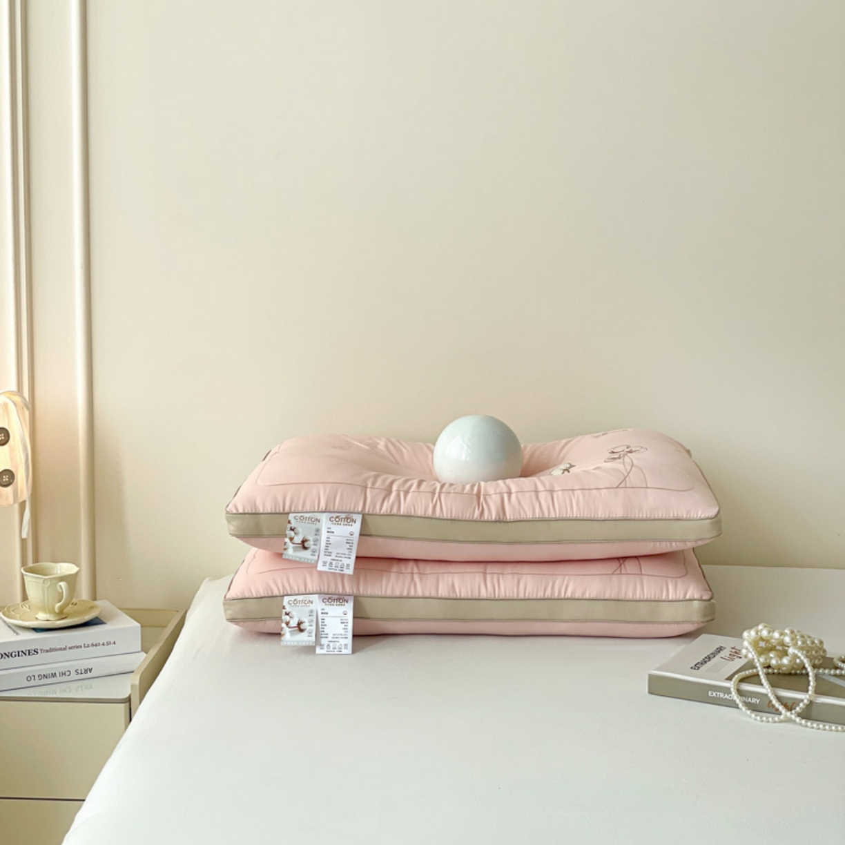 91家纺网 家纺一手货源 找家纺 爱尚家枕芯 2025新款棉花亲肤枕枕头枕芯 粉色