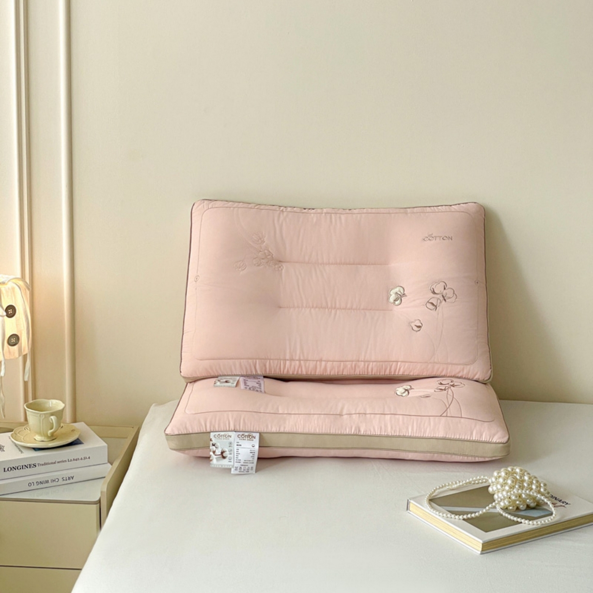 爱尚家枕芯 2025新款棉花亲肤枕枕头枕芯 粉色