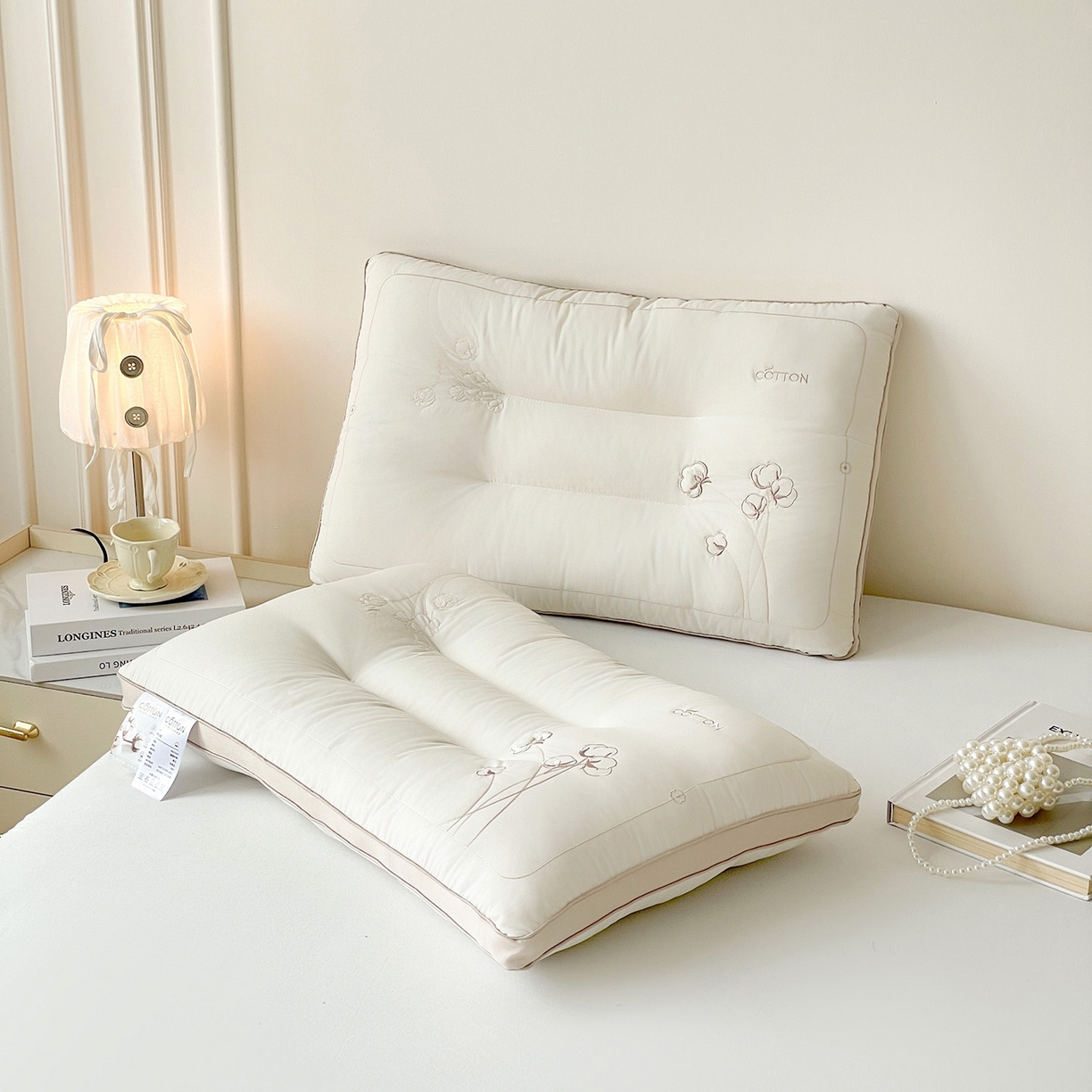 91家纺网 家纺一手货源 找家纺 爱尚家枕芯 2025新款棉花亲肤枕枕头枕芯 白色