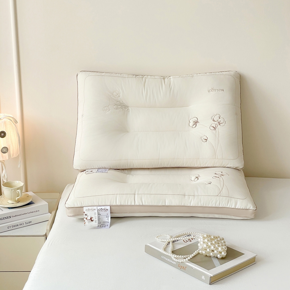 爱尚家枕芯 2025新款棉花亲肤枕枕头枕芯 白色