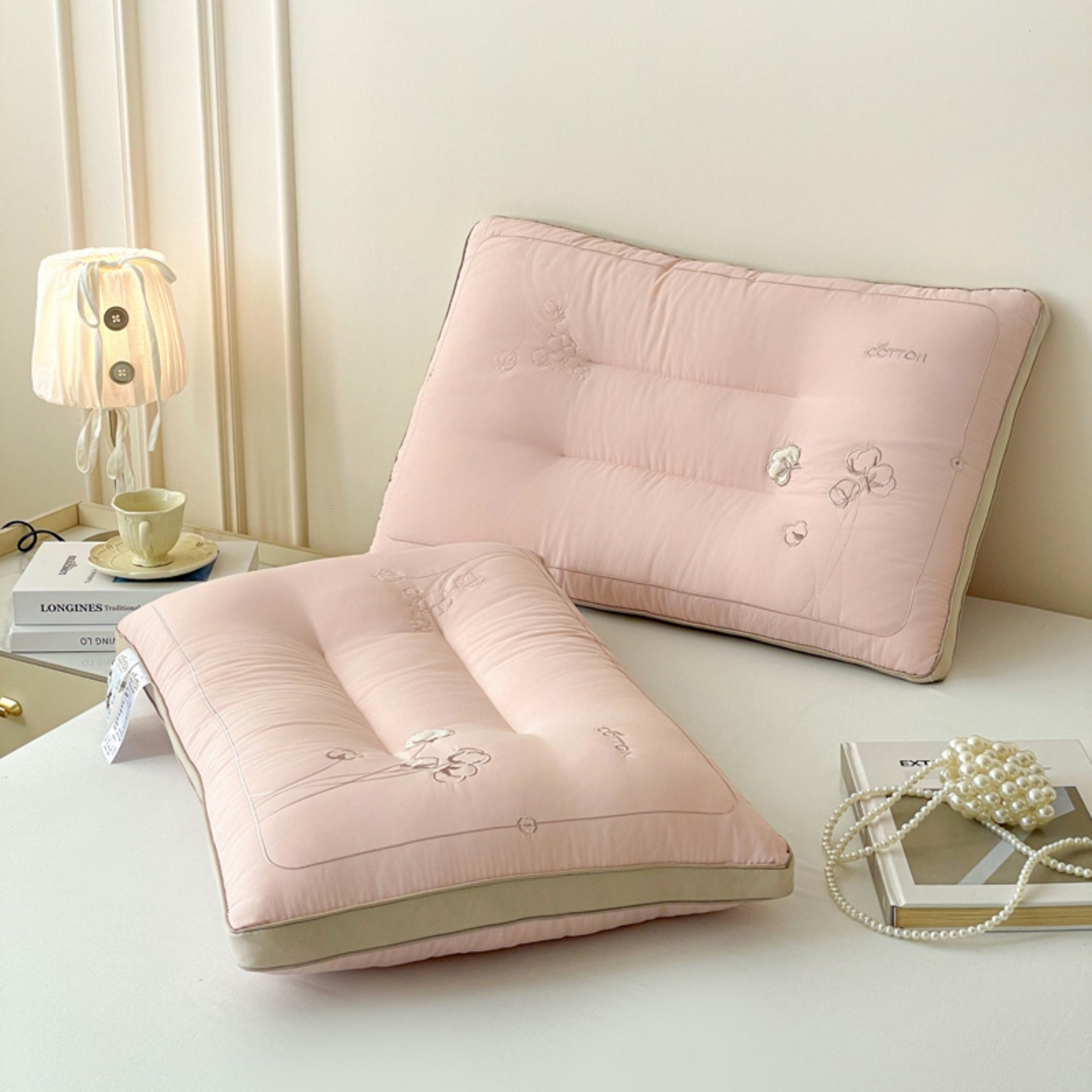 91家纺网 家纺一手货源 找家纺 爱尚家枕芯 2025新款棉花亲肤枕枕头枕芯 粉色