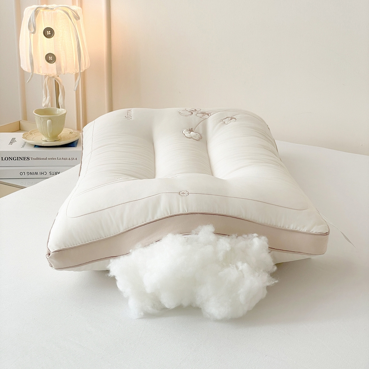 91家纺网 家纺一手货源 找家纺 爱尚家枕芯 2025新款棉花亲肤枕枕头枕芯 白色