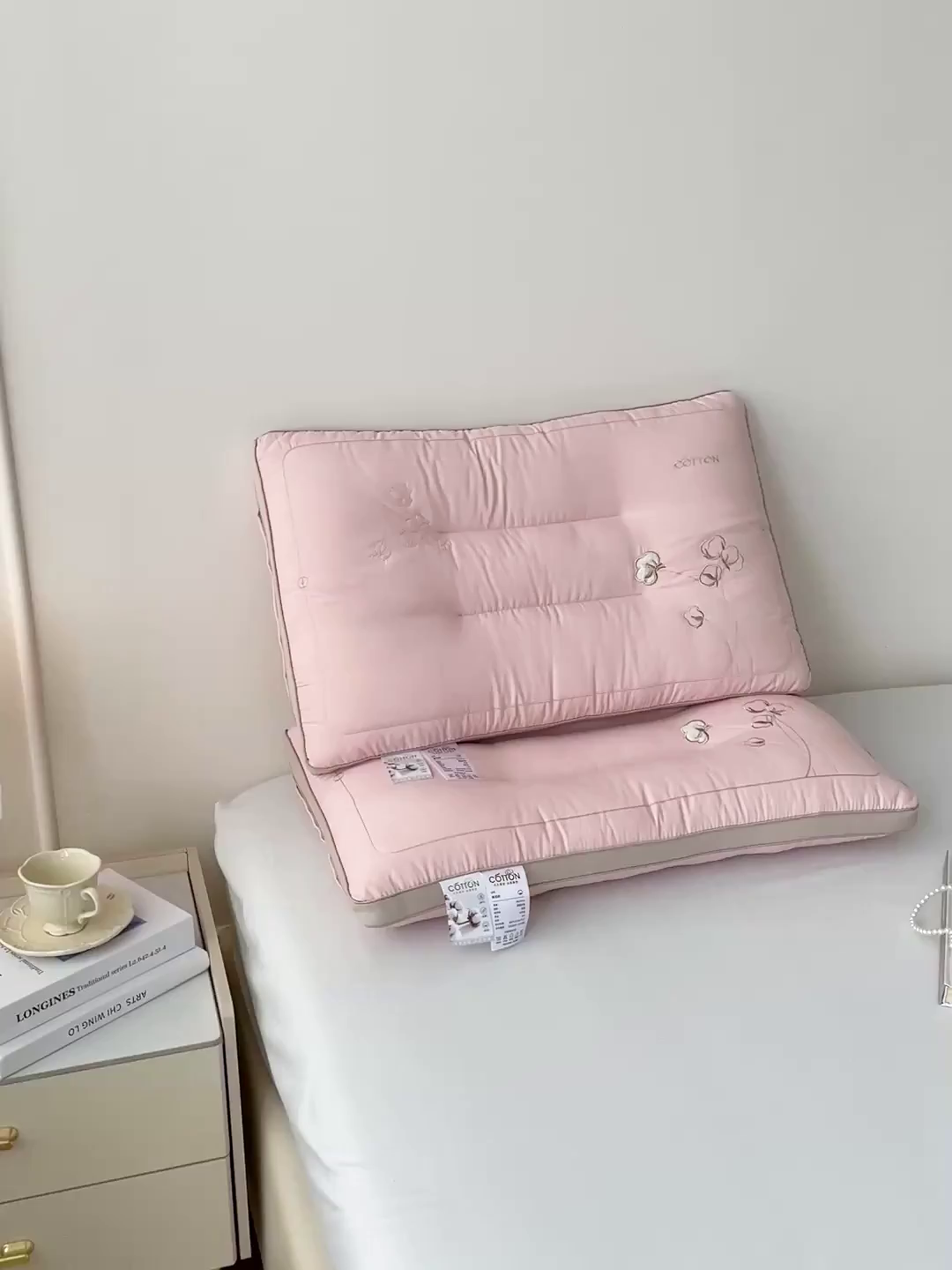 91家纺网 家纺一手货源 找家纺 爱尚家枕芯 2025新款棉花亲肤枕枕头枕芯 粉色