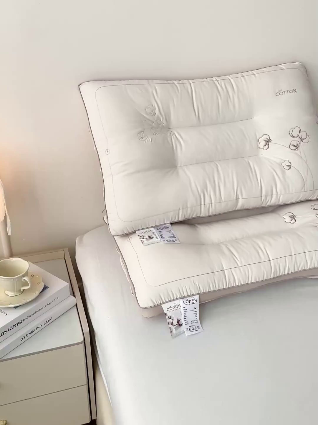 91家纺网 家纺一手货源 找家纺 爱尚家枕芯 2025新款棉花亲肤枕枕头枕芯 白色