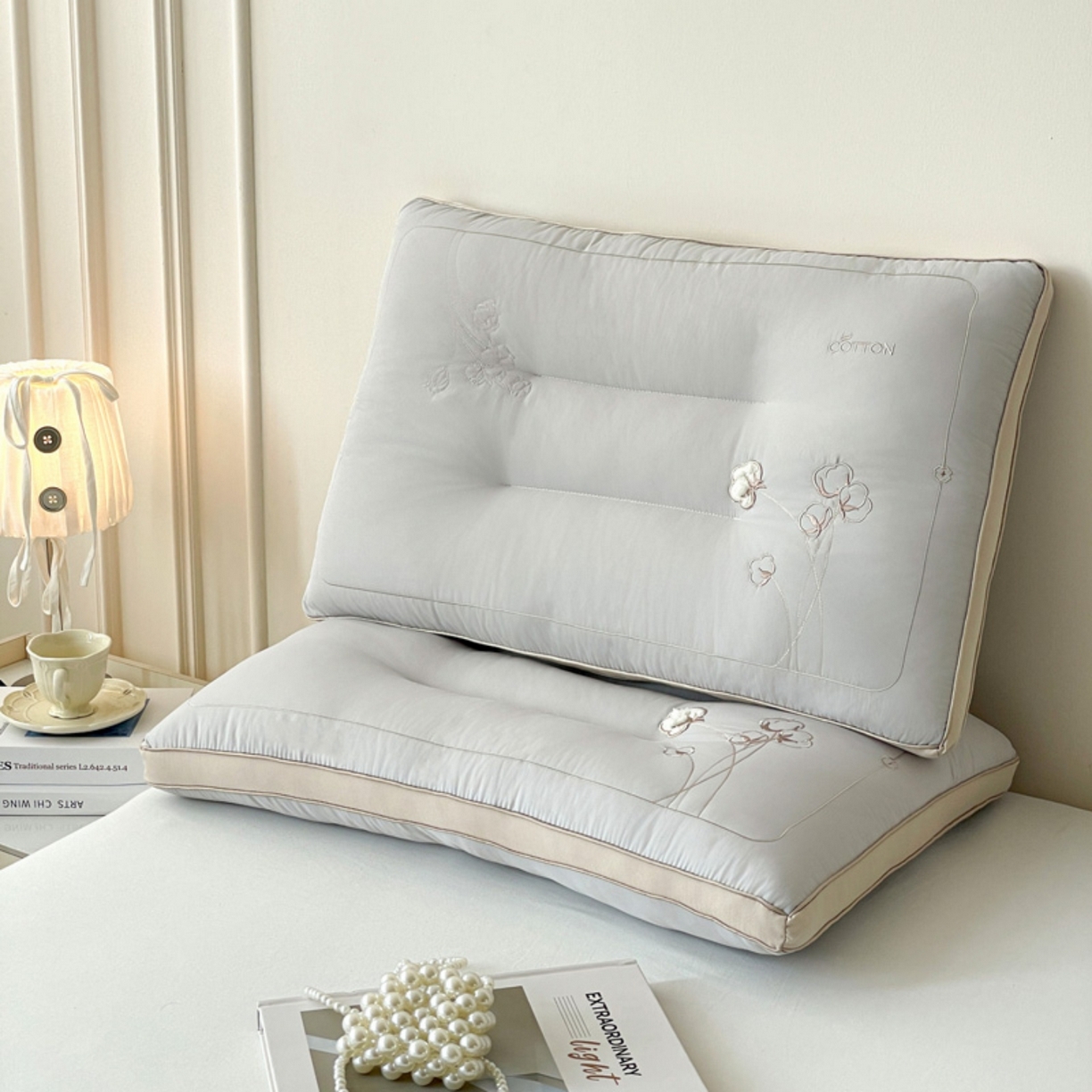 91家纺网 家纺一手货源 找家纺 爱尚家枕芯 2025新款棉花亲肤枕枕头枕芯 灰色