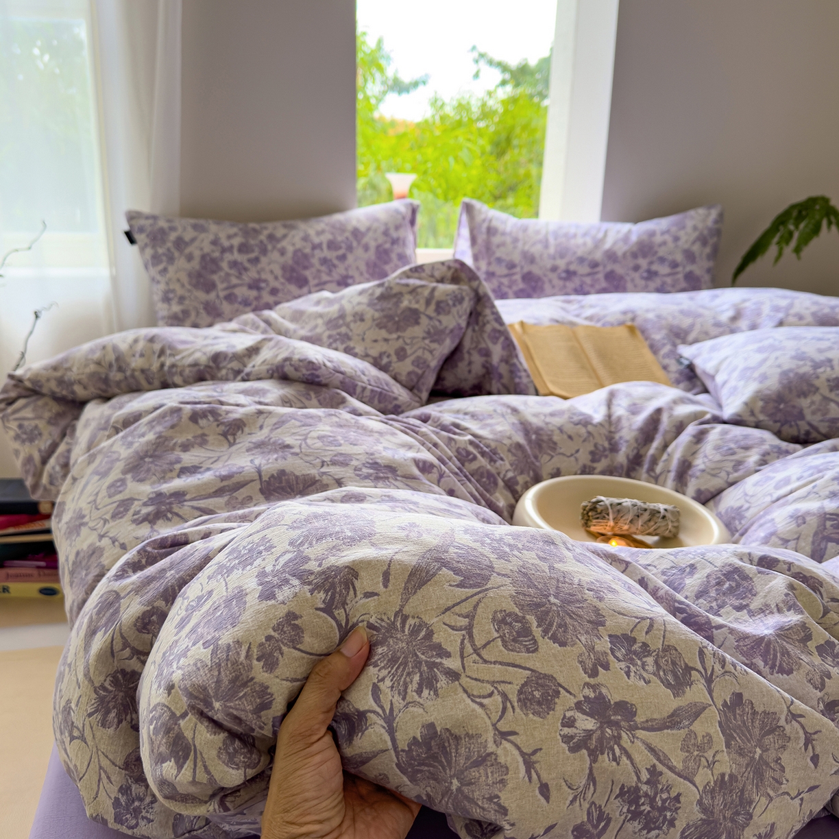 91家纺网 家纺一手货源 找家纺 （总）竹合家纺 2025新款爆款加厚高克重提花皱皱复古风四件套